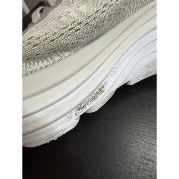 Hoka One One Bondi 8 Running Shoe Womens 9 Wide Sneaker 1127954 Gray Peach - Picture 12 of 14